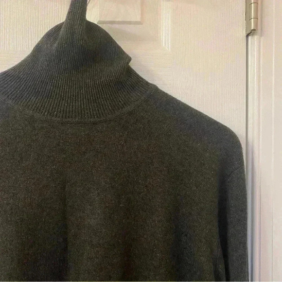 Grace Knitwear 85% Silk 15% Cashmere Dark Grey Turtleneck Sweater Size XL - Picture 3 of 5